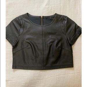 Leather crop top